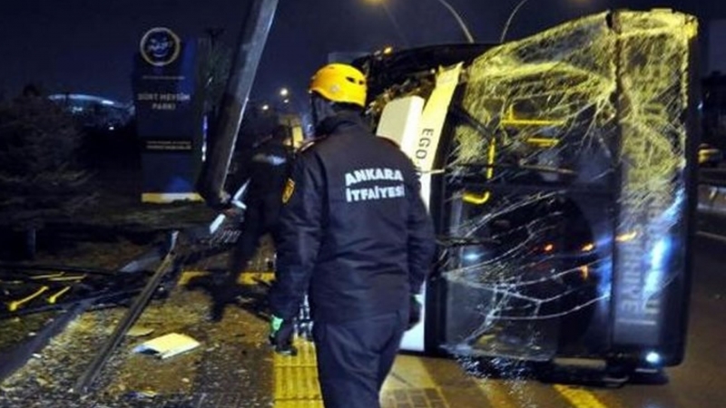 Ankarada otobüs kazası